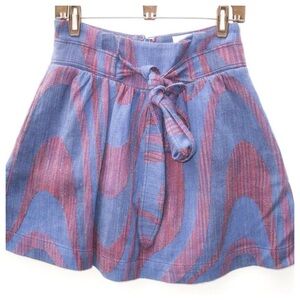 Anthropologie Blue and Pink Mini Skirt